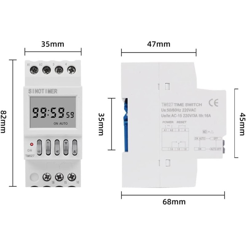Temporizator 24 V, programabil 1 secunda pana la 99 de ore Releu de timp pentru ciclul automat infinit