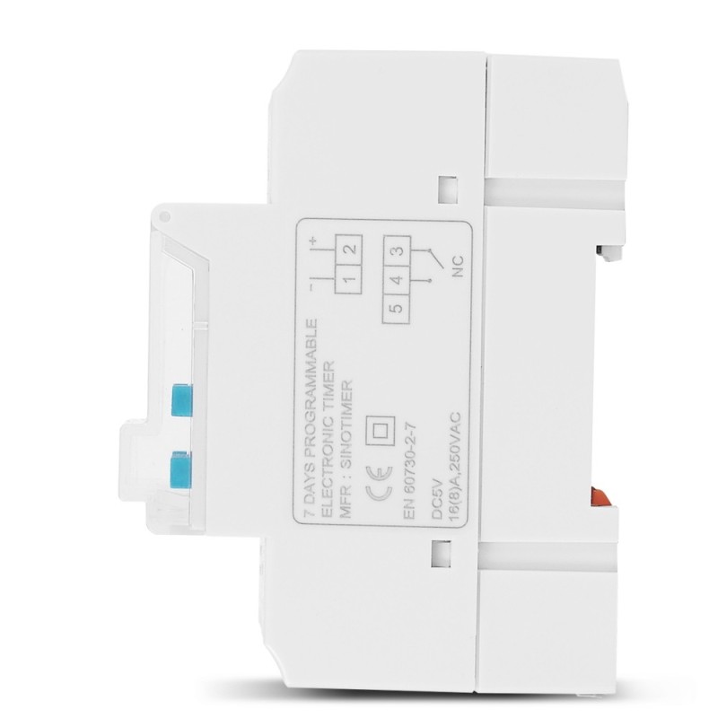 Temporizator programabil 5V, Sinotimer, 1min -168 ore, releu electronic cu ceas și baterie înlocuibilă TM919H-5V