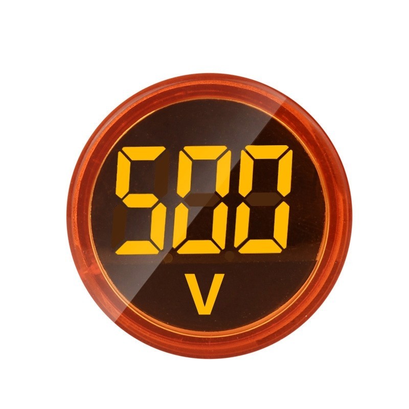 Voltmetru digital cu LED și afișaj luminos – Indicator de tensiune AC 60-500V, GALBEN