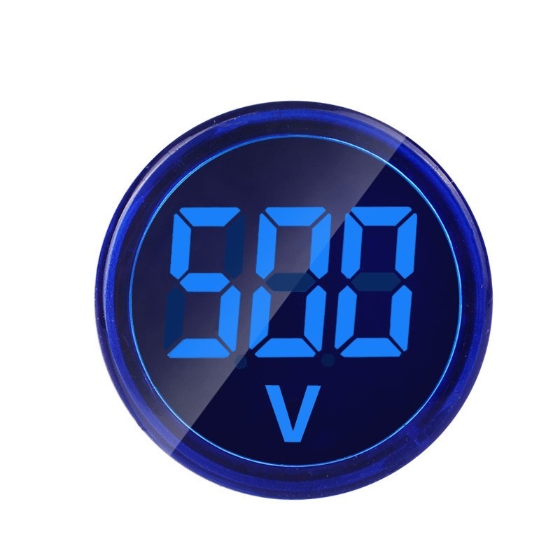 Voltmetru digital cu LED și afișaj luminos – Indicator de tensiune AC 60-500V, ALBASTRU