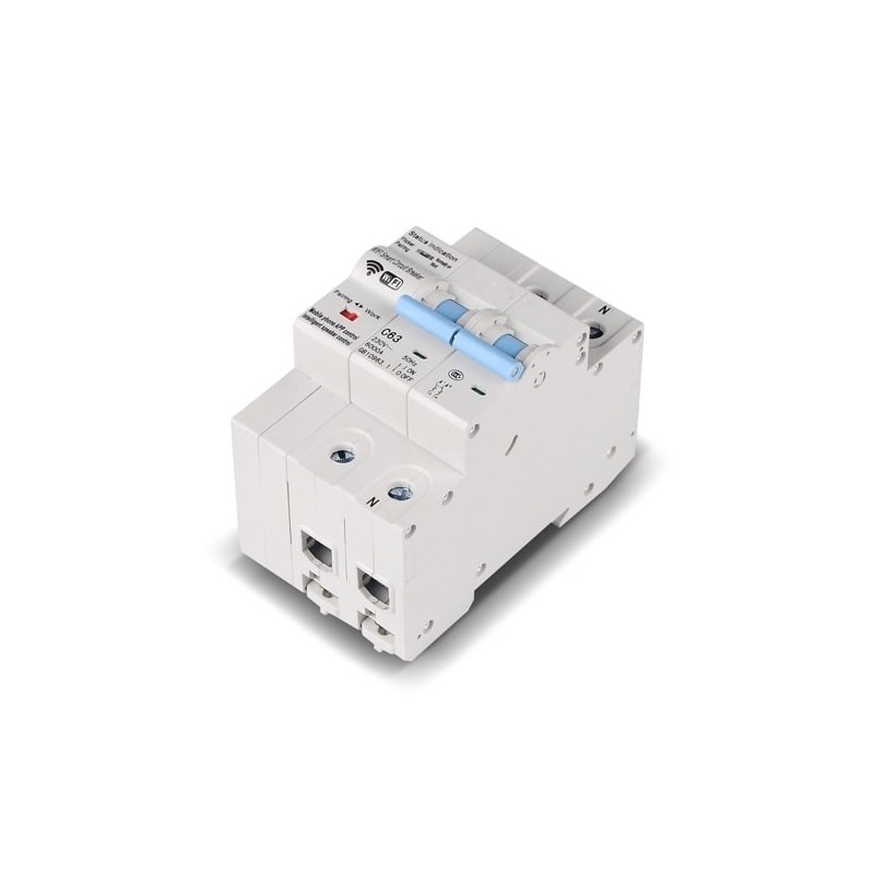 Întrerupător de circuit inteligent Sinotimer, Tuya, WiFi monofazic, 2P, 230V, 63A, protectie suprasarcina, scurtcircuit