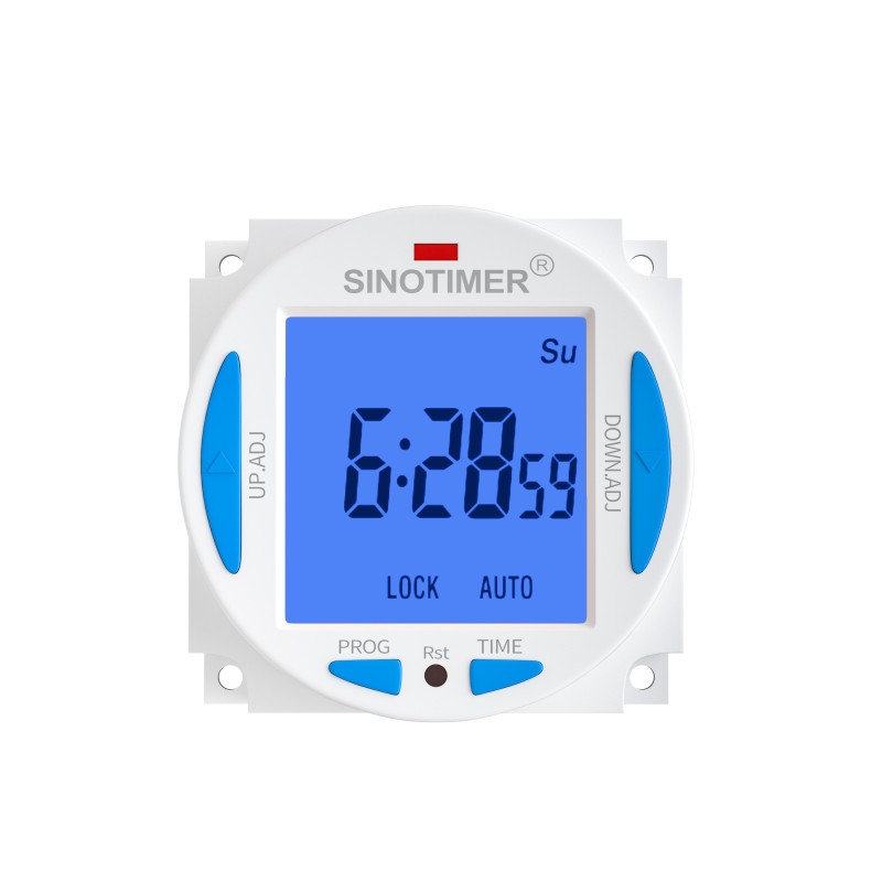 Releu digital cu temporizator 1 minut Sinotimer, 50/60Hz, cu tensiune personalizata 5/12/24VDC, TM628AKL