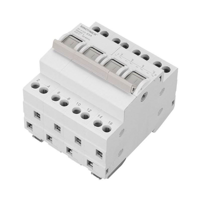 Comutator de transfer manual, 4P 63A Sinotimer SF219G , 4 poli, 400V, montaj pe sina DIN