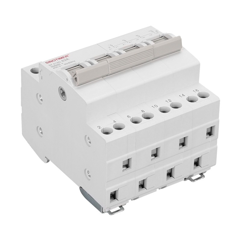 Comutator de transfer manual, 4P 63A Sinotimer SF219G , 4 poli, 400V, montaj pe sina DIN