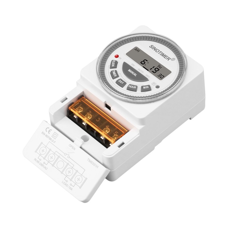 Timer digital SINOTIMER, interval de 1 secunda, 250Vac/10Amp, 50/60Hz, TM6331H2-30D