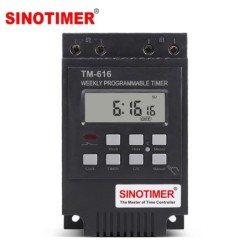 Temporizator orar digital programabil săptămânal 230V 30A cu controler electronic și releu, cronometru, șină DIN negru