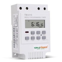 Temporizator orar digital programabil săptămânal 230V 30A cu controler electronic și releu, cronometru, montare pe șină DIN