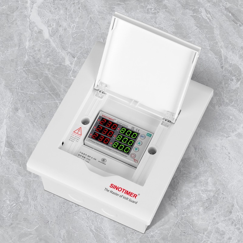 Releu trifazic SINOTIMER, siguranta digitala de protectie tensiune trifazic, 1- 80A, recuperare automata, STVP936VA-80A