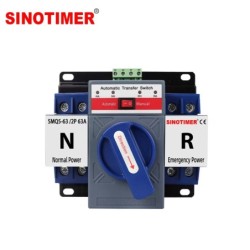 Comutator automat de transfer SINOTIMER SMQ5-63 / 2P 63A ATS retea – generator, mod automat si manual