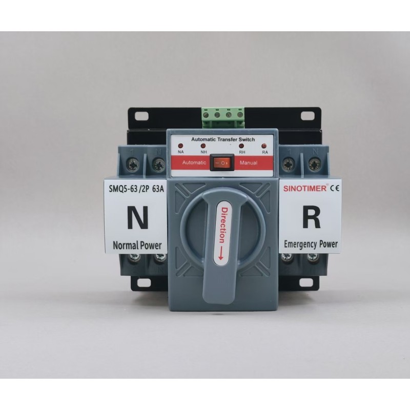 Comutator automat de transfer SINOTIMER SMQ5-63 / 2P 63A ATS retea – generator, mod automat si manual