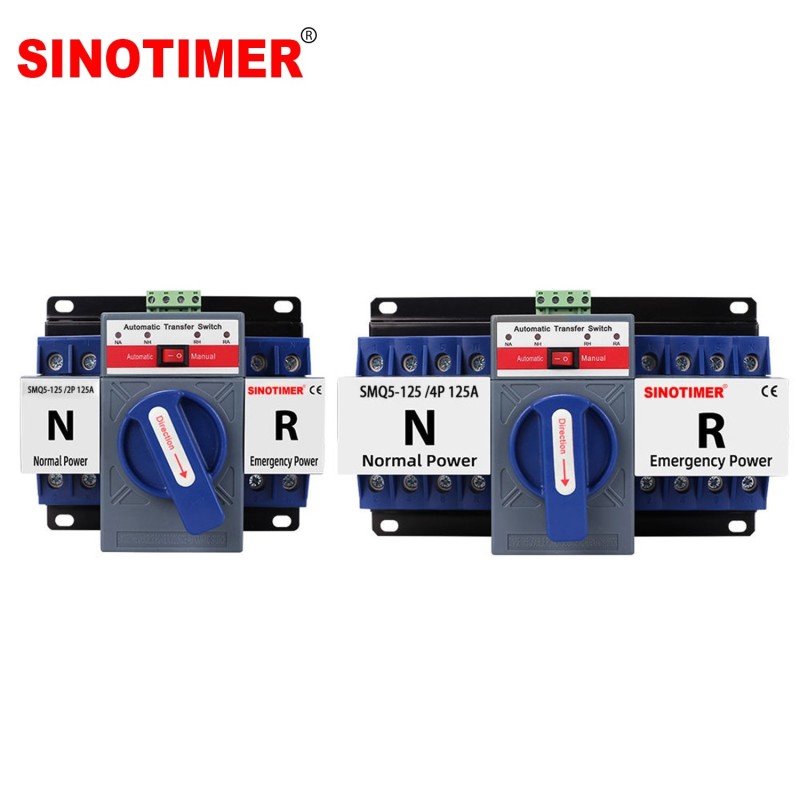 Comutator automat transfer SINOTIMER 125A 4P, ATS trifazic retea – generator, mod automat si manual