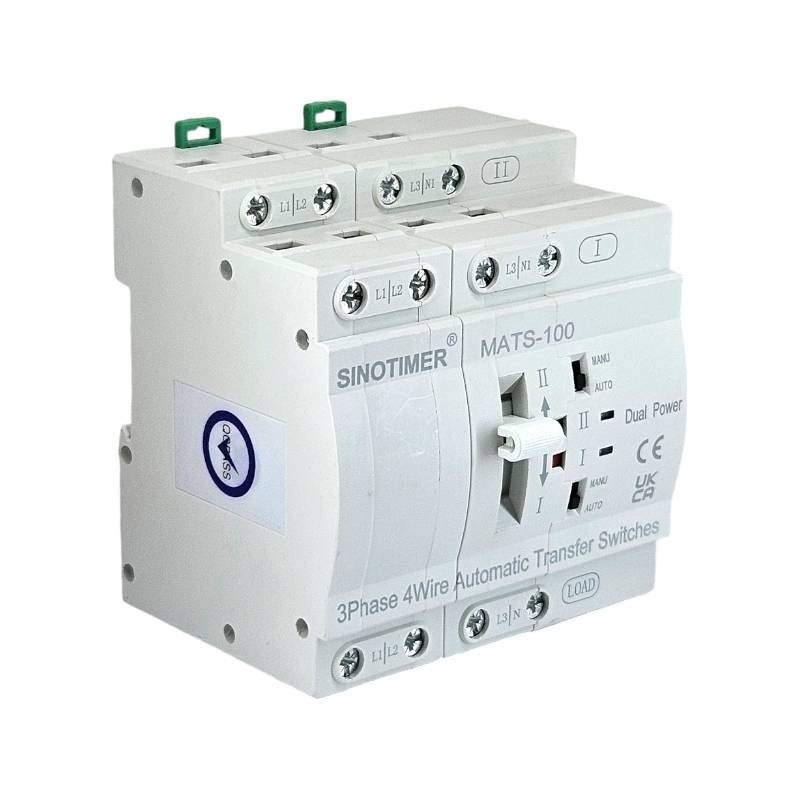Comutator de transfer automat ATS Sinotimer, AC, 4 Poli Trifazic, 63A, pentru generator ,ATS-MATS-100-4P-63A
