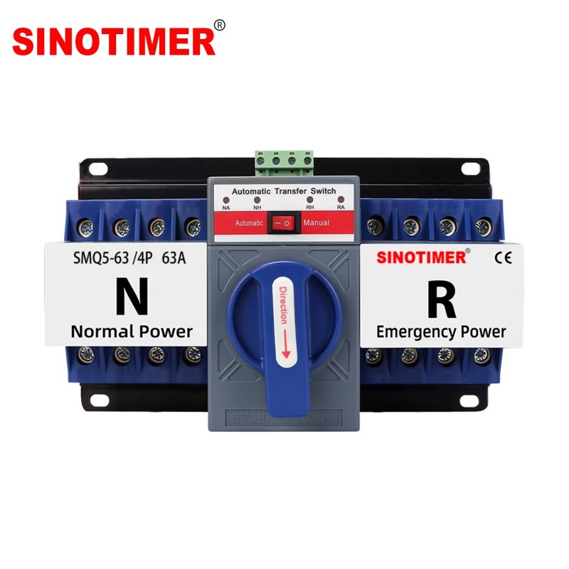 Comutator automat transfer SINOTIMER 63A 4P, ATS trifazic retea – generator, mod automat si manual