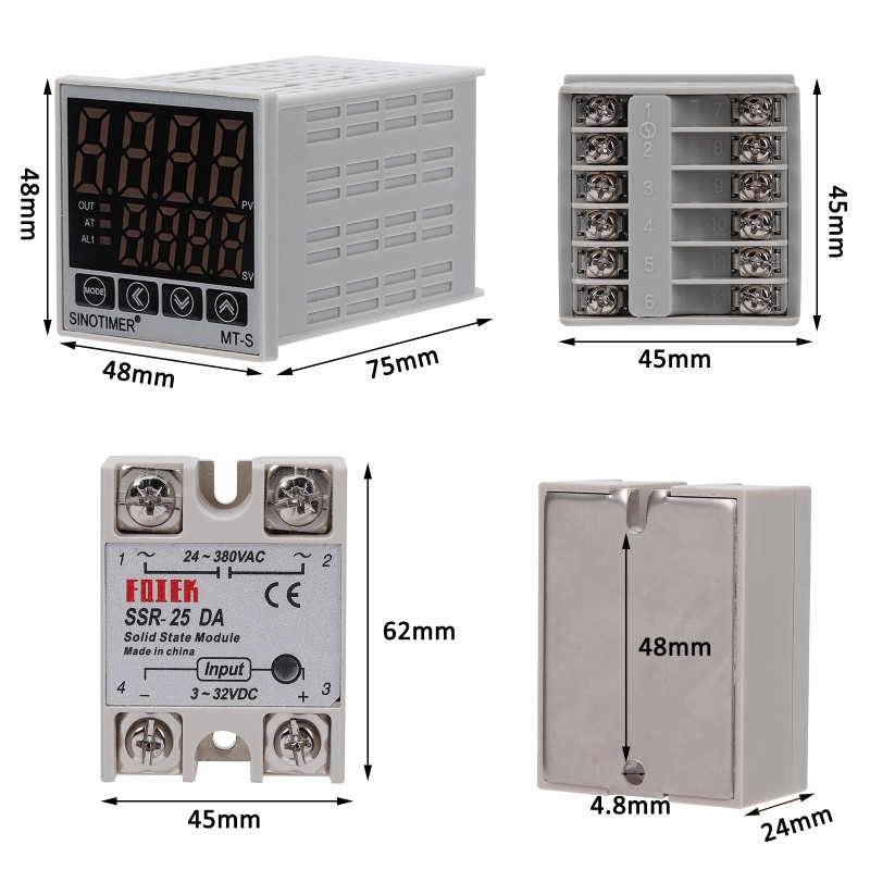 Termostat digital PID Sinotimer controler temperatura incalzire si racire 100-240V intrare termocuplu K releu sau SSR