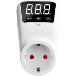 Priza inteligenta, protectie supratensiune si subtensiune, SINOTIMER, afisaj LED, 230V, 16A, 3680W, reglaj voltaj