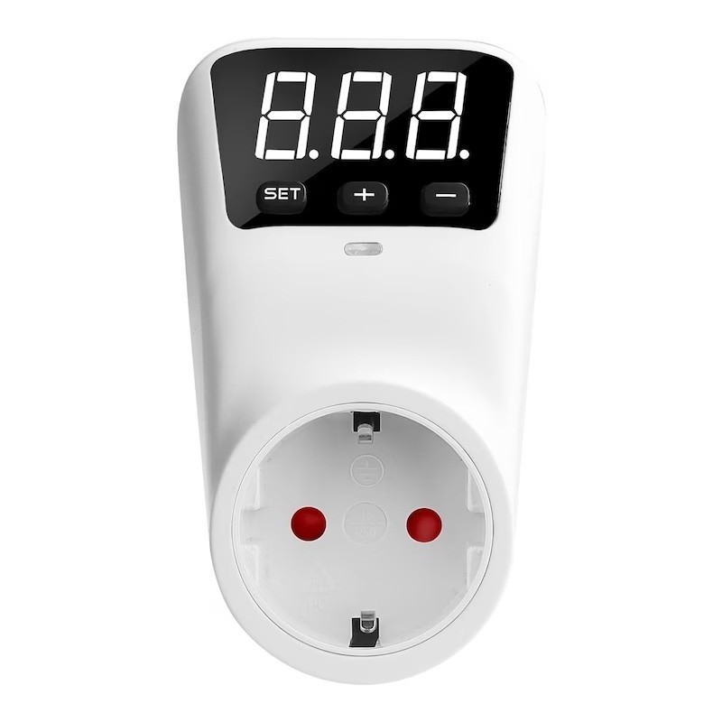 Priza inteligenta, protectie supratensiune si subtensiune, SINOTIMER, afisaj LED, 230V, 16A, 3680W, reglaj voltaj