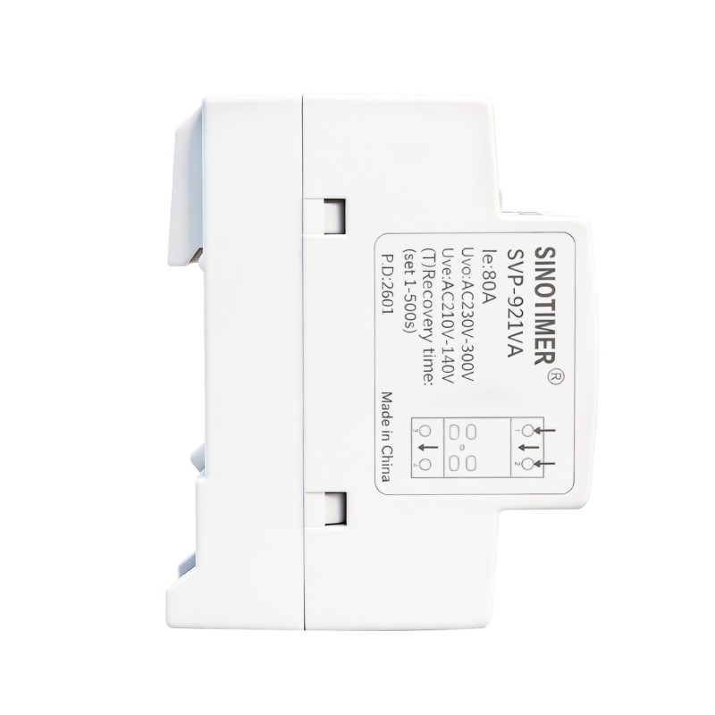 Protector tensiune si curent SINOTIMER SVP-921VA, 230V, 80A, protectie supratensiune, subtensiune si supracurent, LED dual