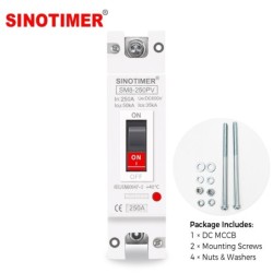 Siguranta automata DC PV SINOTIMER SM8-250PV, 250A, 1P, 600V DC, disjunctor fotovoltaic, protectie suprasarcina si scurtcircuit