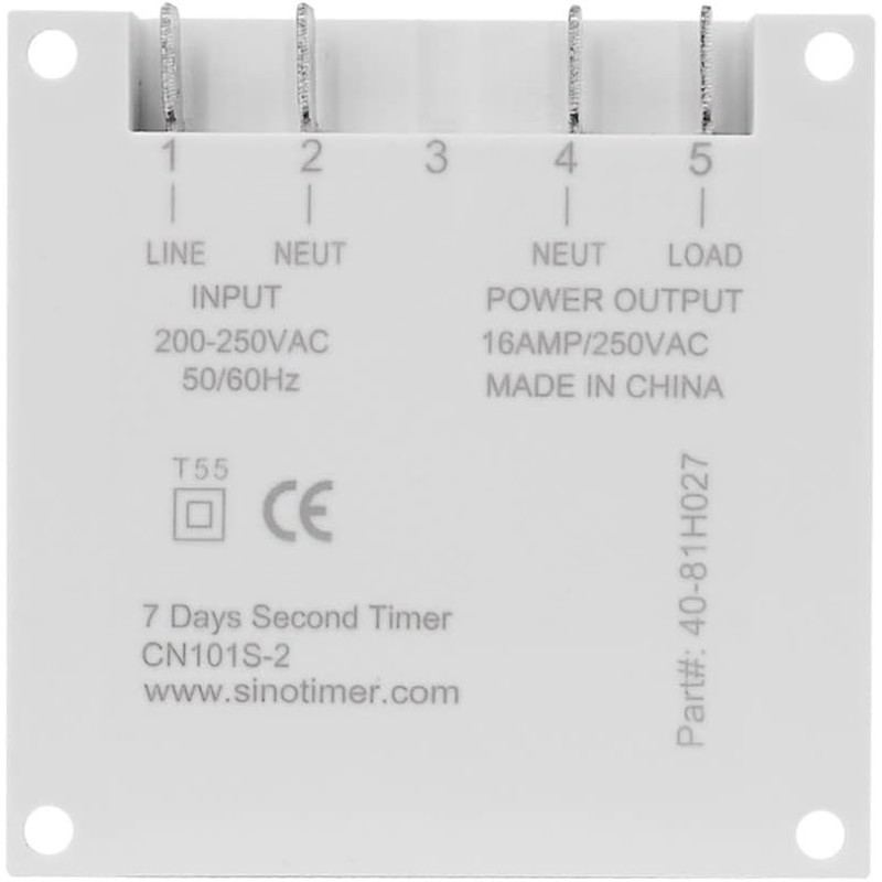Timer digital, SINOTIMER interval de 1 secunda, 5V temporizator LCD digital programabil saptamanal 7 zile, CN101S-5v