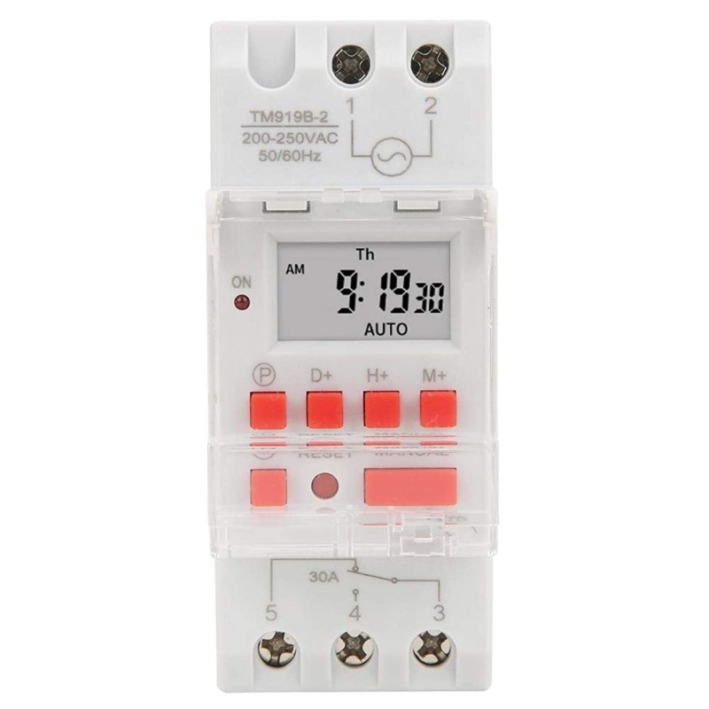 Resigilat Releu digital cu temporizator, Sinotimer, temporizator, intrerupator, programabila, 230V, 30A, 5000W, TM919B-2-30A