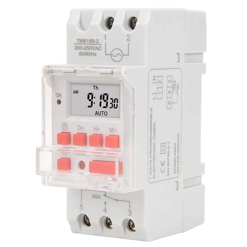 Resigilat Releu digital cu temporizator, Sinotimer, temporizator, intrerupator, programabila, 230V, 30A, 5000W, TM919B-2-30A