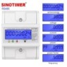 Contor trifazic de energie electrica, energie reactiva, Sinotimer, 3x230/400V AC 50Hz, 3x5(80)A, ecran LED iluminat, DDS024MR