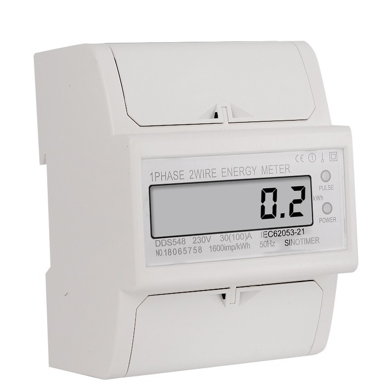 Contor monofazat de energie electrica, Sinotimer, 230V AC 50Hz, 30(100)A, ecran digital LED, DDS548