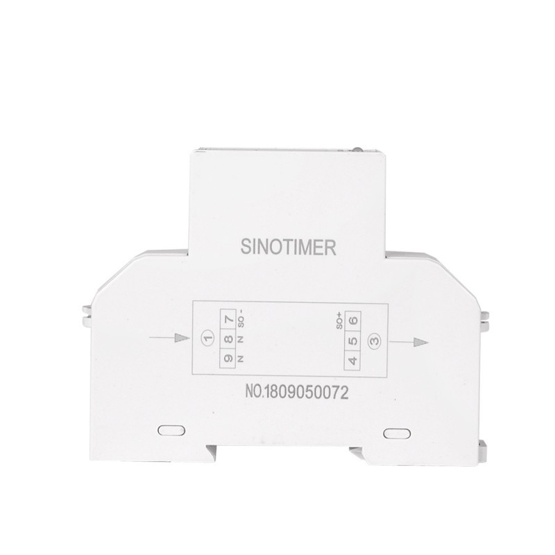 Contor monofazat de energie electrica, Sinotimer, 230V AC 50Hz, 5(100)A, ecran digital LED iluminat, DDS519L