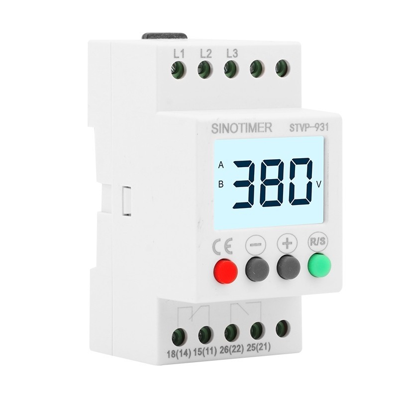 Voltmetru TRIFAZIC Sinotimer, monitor tensiune 300-490V/AC, STVP-931