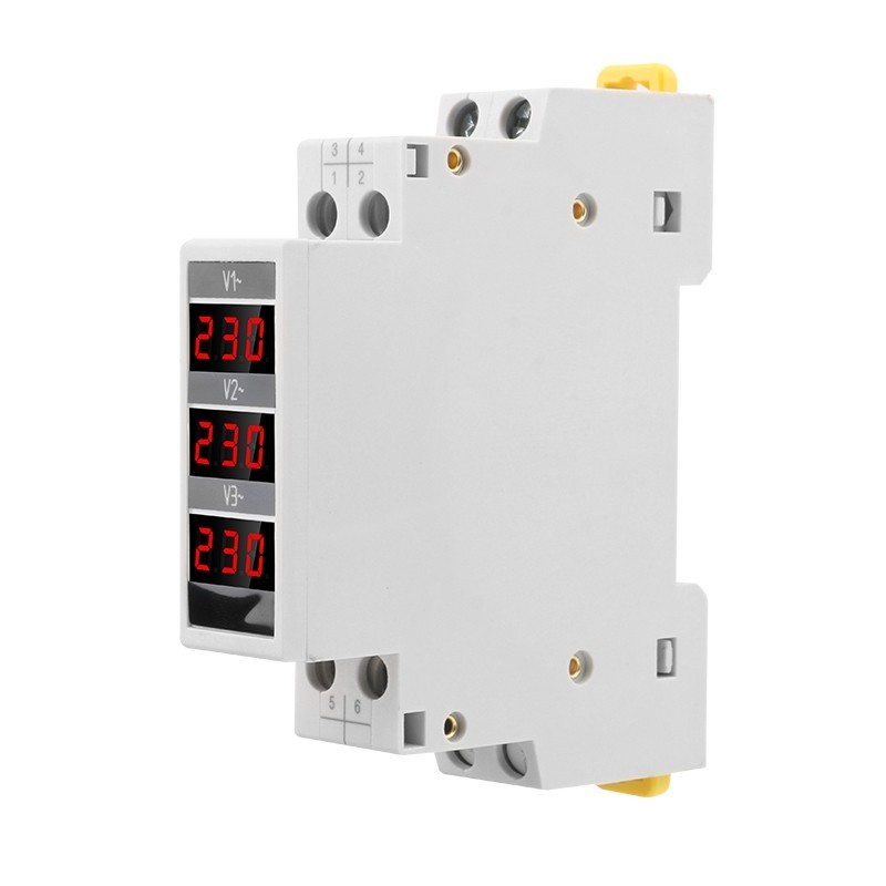 Voltmetru Sinotimer, trifazic masoara voltajul AC 80-500V, SDM010