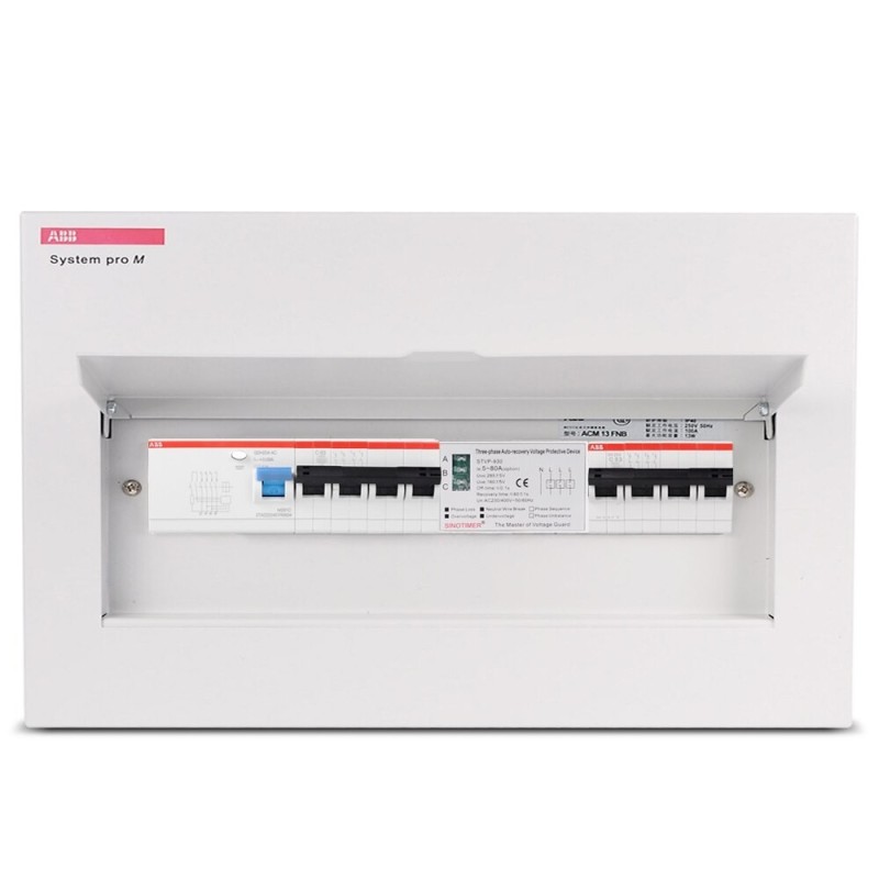 Releu trifazic Sinotimer, protectie supratensiune si subtensiune, 80A, recuperare automata, STVP-930-80A
