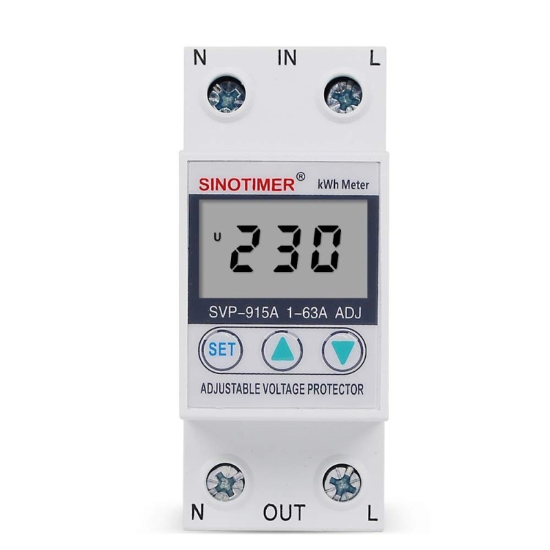 Releu digital de protectie tensiune, Sinotimer, 63A, SVP-915A, ecran digital LED