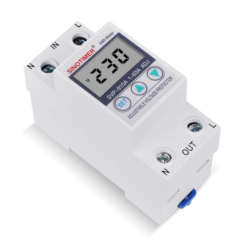 Releu digital de protectie tensiune, Sinotimer, 63A, SVP-915A, ecran digital LED