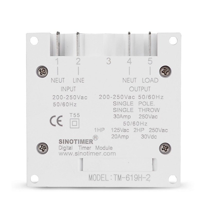 Releu digital cu temporizator, Sinotimer, temporizator, intrerupator, programabila, 230V, 30A, TM619H2-30D