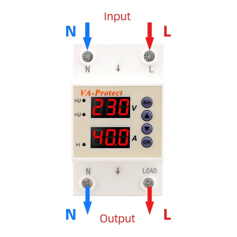 Releu protecție, SINOTIMER, supratensiune/subtensiune, reglabil intre 1-40A, SVP726-40A