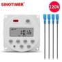 Timer digital, SINOTIMER, interval de 1 secunda, 230V temporizator LCD digital programabil saptamanal 7 zile, CN101S-2