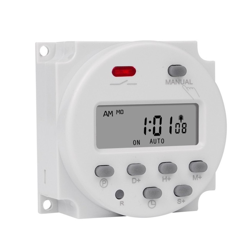 Timer digital SINOTIMER, interval de 1 secunda, 12V temporizator LCD digital programabil saptamanal 7 zile, CN101S-4